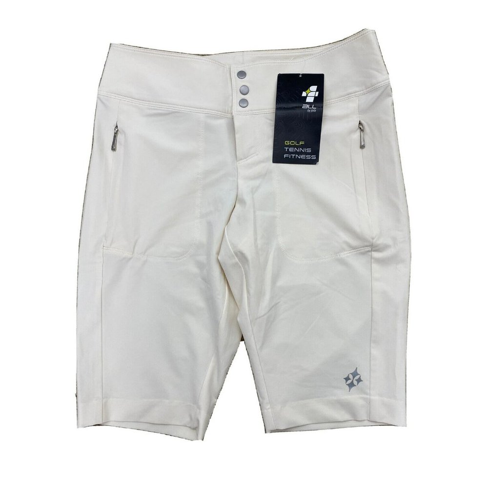 All by Joifit Womens Bermuda Shorts Size 2 Golf White Straw Athletic Active